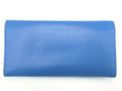 TORY BURCH トリーバーチ レザー 二つ折り長財布 中古  ブルー 青 レディース ブランド ウォレット おしゃれ