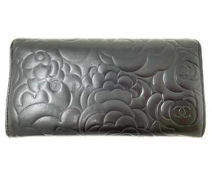 CHANEL シャネル カメリア 二つ折り長財布 中古  17101939 ブラック 黒 レディース ウォレット ブランド