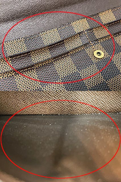 LOUIS VUITTON ルイヴィトン ダミエ ポルトフォイユ サラ M61734 中古  CA3017 二つ折り長財布 ウォレット ブラウン 茶 ブランド