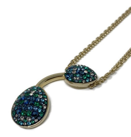 SWAROVSKI 色石 BORN ネックレス 中古  スワロフスキー アクセサリー ジュエリー カラーストーン 2連