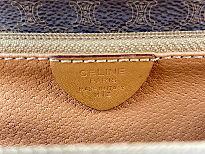 CELINE セリーヌ マカダム ハンドバッグ 中古  ブラウン 茶 レディース ミニ 小さめ ブランド 鞄