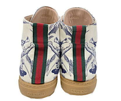 GUCCI Disney グッチ ディズニー コラボ ハイカットスニーカー 約26.5cm 中古  459289 7.5 ホワイト ネイビー メンズ ブランド キャンバス