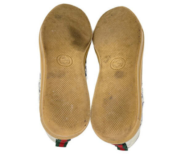 GUCCI Disney グッチ ディズニー コラボ ハイカットスニーカー 約26.5cm 中古  459289 7.5 ホワイト ネイビー メンズ ブランド キャンバス