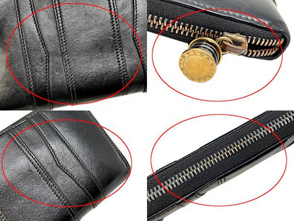 BVLGARI ブルガリ ビーゼロワン ラウンドファスナー 長財布 中古  レザー ブラック 黒 メンズ ウォレット ブランド おしゃれ