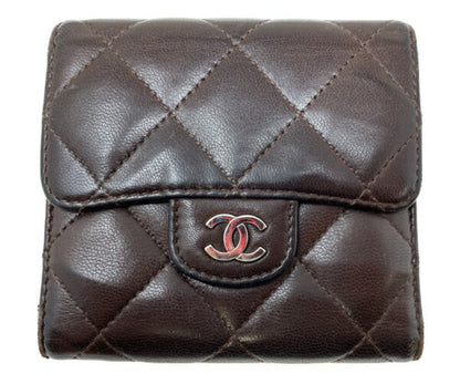 CHANEL シャネル マトラッセ Wホック財布 中古  10792624 二つ折り財布 ブラウン 茶 ウォレット ブランド