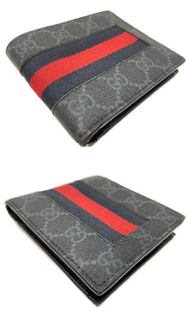 GUCCI グッチ GGプラス 二つ折り財布 中古  408826 534563 ブラック 黒 メンズ ウォレット ブランド