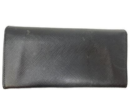 Salvatore Ferragamo サルヴァトーレフェラガモ ガンチーニ 二つ折り長財布 中古  ブラック 黒 ウォレット ブランド レザー レディース