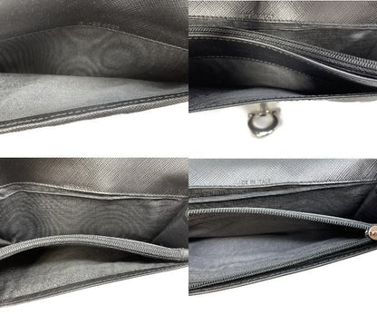 Salvatore Ferragamo サルヴァトーレフェラガモ ガンチーニ 二つ折り長財布 中古  ブラック 黒 ウォレット ブランド レザー レディース