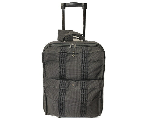 HERMES エルメス エールライン キャリーバッグ 中古  PP-B グレー スーツケース ブランド キャンバス トラベル 旅行用