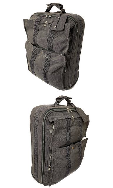 HERMES エルメス エールライン キャリーバッグ 中古  PP-B グレー スーツケース ブランド キャンバス トラベル 旅行用