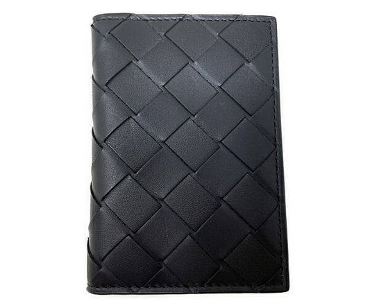BOTTEGA VENETA ボッテガヴェネタ イントレチャート カードケース 中古  P01469934M 名刺入れ ブラック 黒 編み込み メンズ ブランド