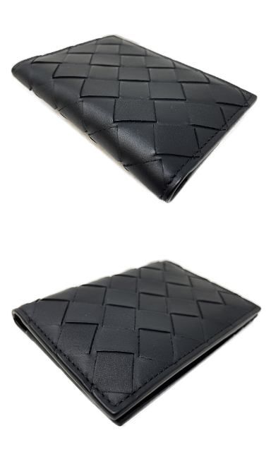 BOTTEGA VENETA ボッテガヴェネタ イントレチャート カードケース 中古  P01469934M 名刺入れ ブラック 黒 編み込み メンズ ブランド