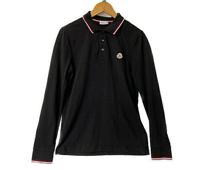 MONCLER モンクレール コットン 長袖 ポロシャツ Mサイズ 中古  ブラック 黒 メンズ ブランド カジュアル おしゃれ