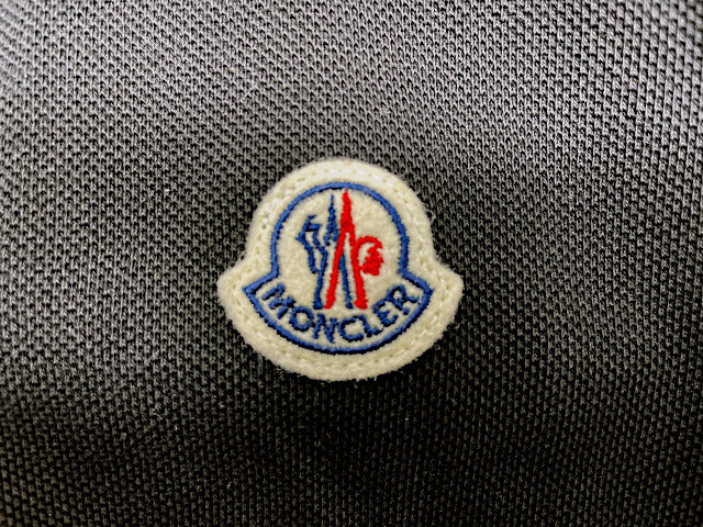 MONCLER モンクレール コットン 長袖 ポロシャツ Mサイズ 中古  ブラック 黒 メンズ ブランド カジュアル おしゃれ