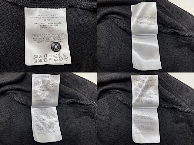 MONCLER モンクレール コットン 長袖 ポロシャツ Mサイズ 中古  ブラック 黒 メンズ ブランド カジュアル おしゃれ