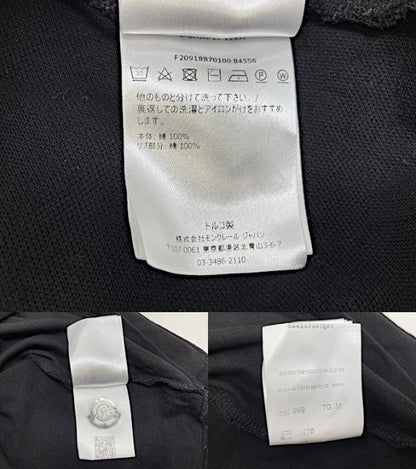 MONCLER モンクレール コットン 長袖 ポロシャツ Mサイズ 中古  ブラック 黒 メンズ ブランド カジュアル おしゃれ