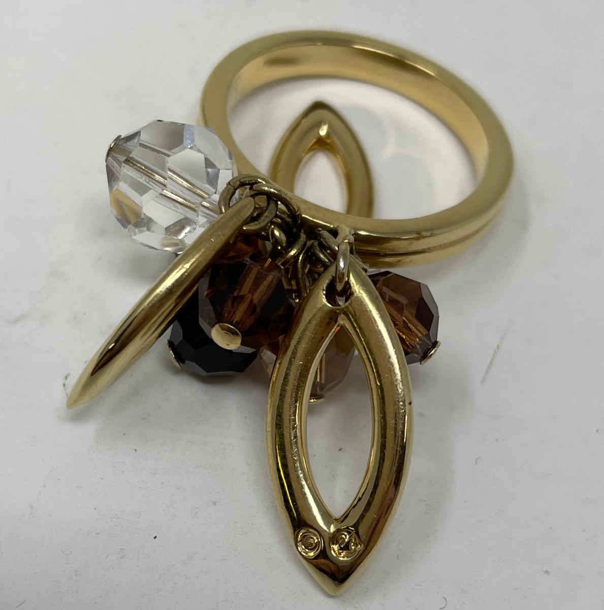 SWAROVSKI フラワー リング 14号 中古  スワロフスキー 指輪 花 ジュエリー アクセサリー レディース