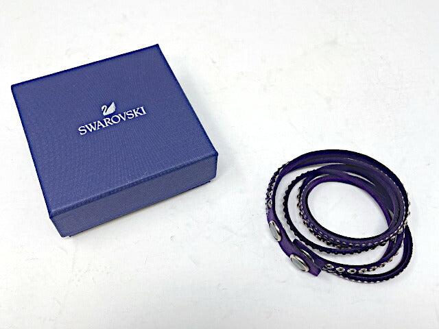 SWAROVSKI スワロフスキー スレイク デラックス ブレスレット 中古 アクセサリー ジュエリー レディース 腕輪 パープル 紫 おしゃれ