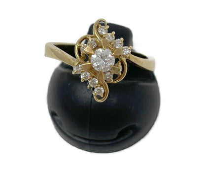 K18 YG ダイヤモンド 0.17ct 0.162ct リング 8号 中古  指輪 18金 イエローゴールド アクセサリー ジュエリー