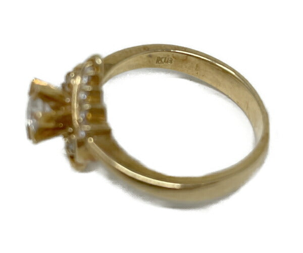 K18 YG ダイヤモンド 0.17ct 0.162ct リング 8号 中古  指輪 18金 イエローゴールド アクセサリー ジュエリー
