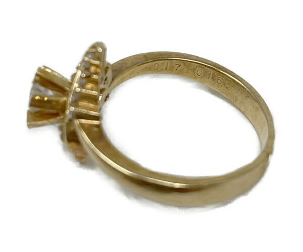 K18 YG ダイヤモンド 0.17ct 0.162ct リング 8号 中古  指輪 18金 イエローゴールド アクセサリー ジュエリー