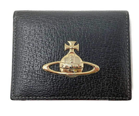 Vivienne Westwood ヴィヴィアンウエストウッド レザー パスケース 中古  定期入れ 牛革 本革 ブラック オーブ オーヴ