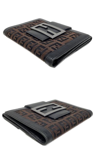 FENDI フェンディ ズッキーノ Wホック財布 中古  2414ｰ8M0035ｰ038 ウォレット ブランド ブラウン レディース