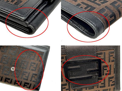 FENDI フェンディ ズッキーノ Wホック財布 中古  2414ｰ8M0035ｰ038 ウォレット ブランド ブラウン レディース