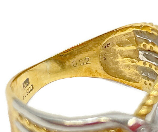 Pt900 K18 メレダイヤ 0.02ct リング 12号 中古  アクセサリー ジュエリー 指輪 18金 プラチナ ゴールド 白金