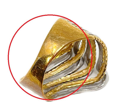 Pt900 K18 メレダイヤ 0.02ct リング 12号 中古  アクセサリー ジュエリー 指輪 18金 プラチナ ゴールド 白金