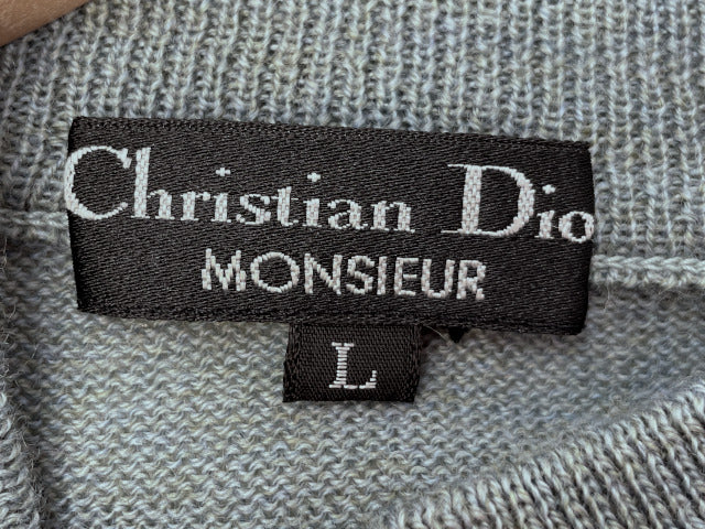 Christian Dior MONSIEUR クリスチャンディオール ムッシュ ウール ニット セーター Lサイズ 中古  メンズ グリーン 毛 ブランド おしゃれ 冬物