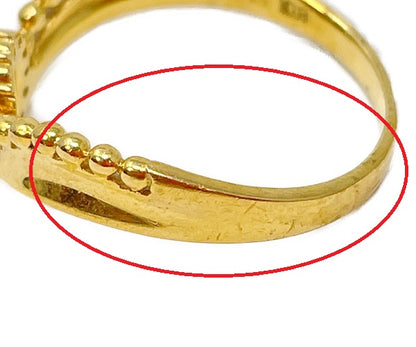 K18 ダイヤ 0.06ct 赤石 0.20ct リング 12号 中古  アクセサリー ジュエリー レディース 指輪 ダイヤモンド