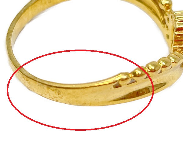 K18 ダイヤ 0.06ct 赤石 0.20ct リング 12号 中古  アクセサリー ジュエリー レディース 指輪 ダイヤモンド