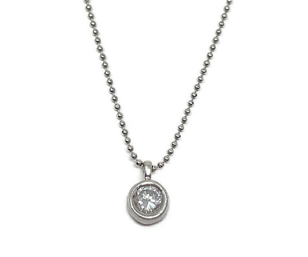 Pt900 Pt850 1P ダイヤ 0.318ct ネックレス 中古  アクセサリー ジュエリー レディース プラチナ ダイヤモンド