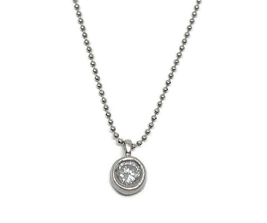 Pt900 Pt850 1P ダイヤ 0.318ct ネックレス 中古  アクセサリー ジュエリー レディース プラチナ ダイヤモンド