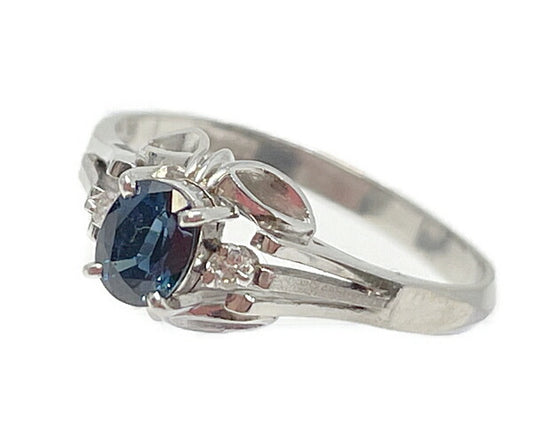 Pt900 ダイヤ0.03ct サファイヤ 0.43ct リング 12号 中古  アクセサリー ジュエリー レディース ダイヤモンド プラチナ