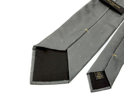 LOUIS VUITTON モノグラム小紋　シルクネクタイ 中古  ルイヴィトン グレー ビジネス LV