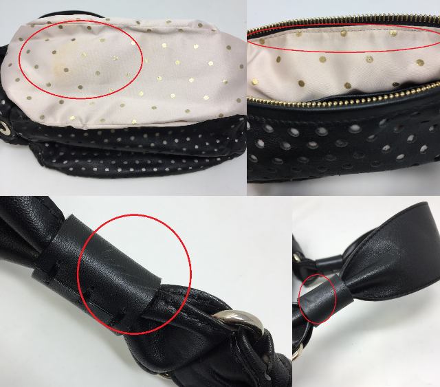 Kate spade パンチングレザー ミニトート ハンドバッグ 中古  ケイトスペード ブラック