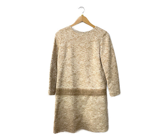 ADORE アドーア ウール混 ワンピース 36 中古  ベージュ レース Sサイズ レディース おしゃれ