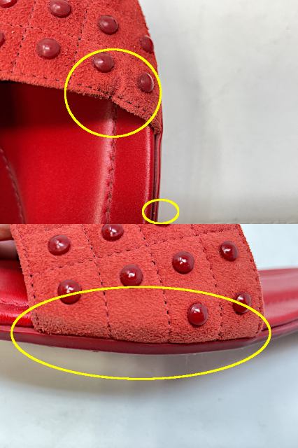 TOD'S トッズ レザー フラット サンダル 中古  レッド 赤 レディース ブランド 靴 おしゃれ
