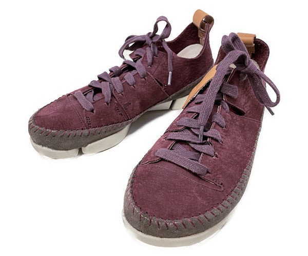 CLARKS クラークス Trigenic Flex 25.0cm 中古  ローカットスニーカー バーガンディ 靴 レディース ブランド
