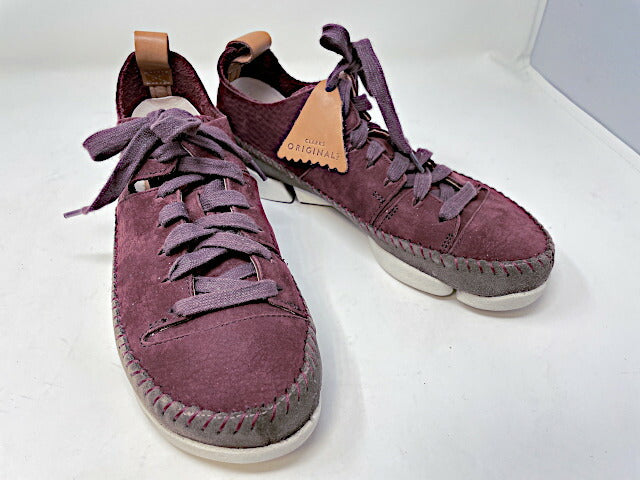 CLARKS クラークス Trigenic Flex 25.0cm 中古  ローカットスニーカー バーガンディ 靴 レディース ブランド
