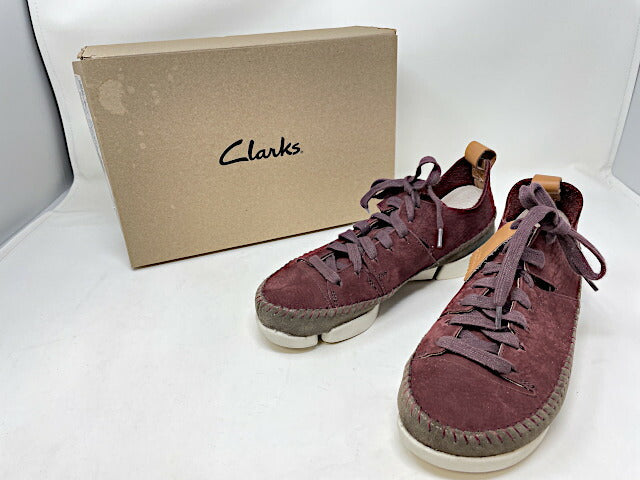 CLARKS クラークス Trigenic Flex 25.0cm 中古  ローカットスニーカー バーガンディ 靴 レディース ブランド