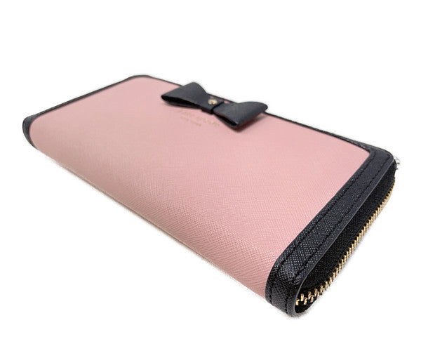 Kate spade ケイトスペード ラウンドファスナー 長財布 中古  ピンク ウォレット ブランド かわいい おしゃれ レディース