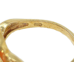 K18 赤石 淡水パール 2.8mm リング 10号 中古  アクセサリー ジュエリー 指輪 18金 ゴールド 真珠 レディース