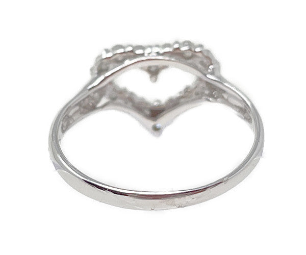 K18WG ダイヤ 0.3ct ハート リング 9号 中古  アクセサリー ジュエリー 指輪 ダイヤモンド ホワイトゴールド