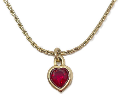 Christian Dior クリスチャンディオール レッドストーン ハート ネックレス 中古  アクセサリー ジュエリー ヴィンテージ ビンテージ レディース