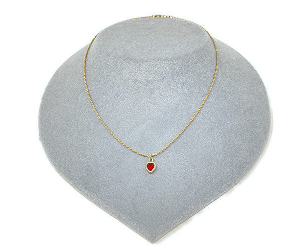 Christian Dior クリスチャンディオール レッドストーン ハート ネックレス 中古  アクセサリー ジュエリー ヴィンテージ ビンテージ レディース