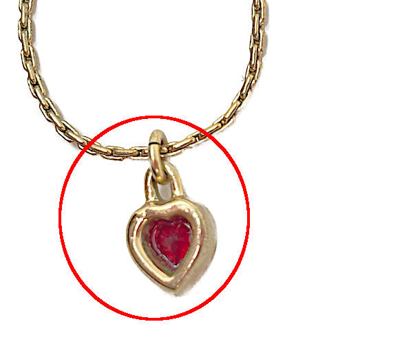 Christian Dior クリスチャンディオール レッドストーン ハート ネックレス 中古  アクセサリー ジュエリー ヴィンテージ ビンテージ レディース