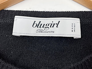 Blugirl ブルーガール ビジュー カシミヤ混 カーディガン 38 中古  Sサイズ ブラック 黒 装飾 レディース ブランド おしゃれ